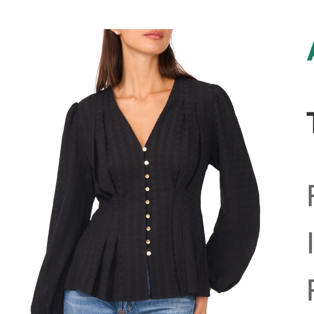 Ted Baker Black Button-Front Blouse
